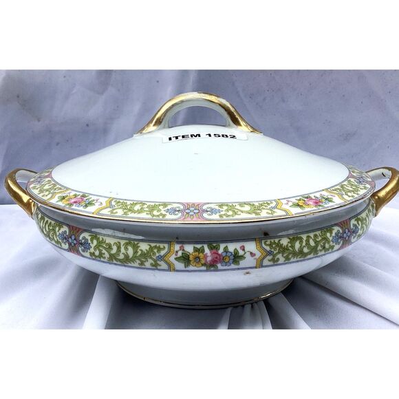 1582 Noritake Arleigh Cover round vegetable Dish with Lid; Japan Vintage